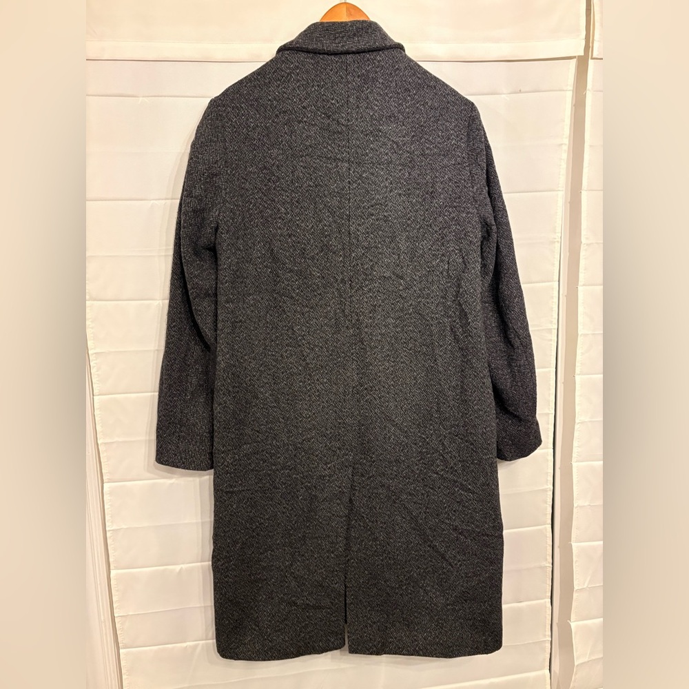 Abercrombie & Fitch Charcoal Herringbone Wool blend Overcoat - Picture 5 of 6